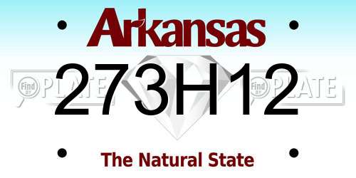 273H12 Arkansas License Plate