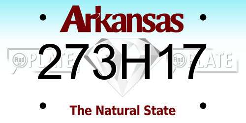 273H17 Arkansas License Plate