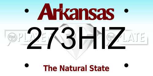 273HIZ Arkansas License Plate
