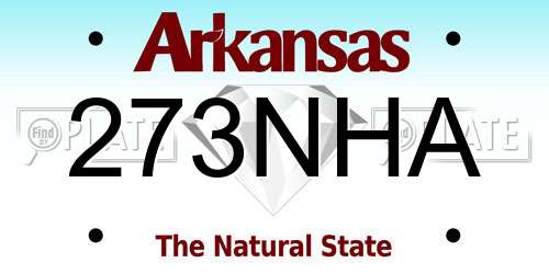 273NHA Arkansas License Plate