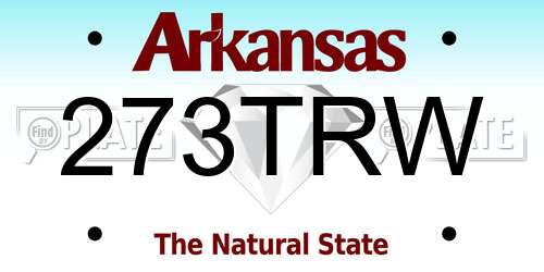 273TRW Arkansas License Plate