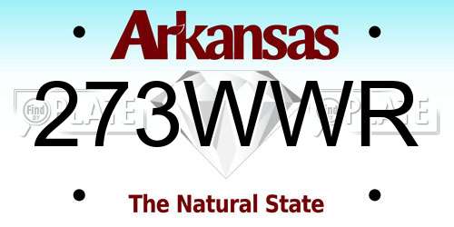 273WWR Arkansas License Plate