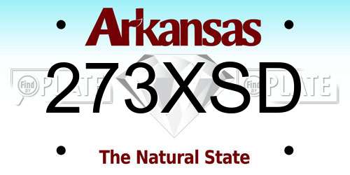 273XSD Arkansas License Plate