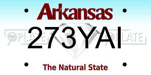 273YAI Arkansas License Plate