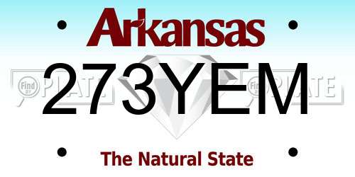 273YEM Arkansas License Plate