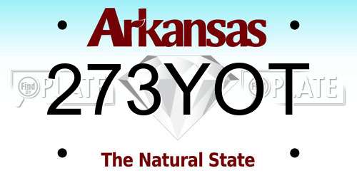 273YOT Arkansas License Plate