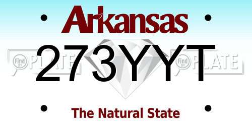 273YYT Arkansas License Plate