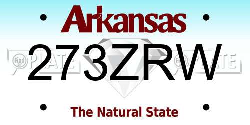 273ZRW Arkansas License Plate
