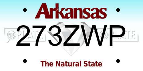 273ZWP Arkansas License Plate