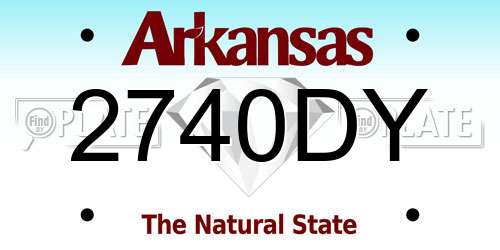2740DY Arkansas License Plate