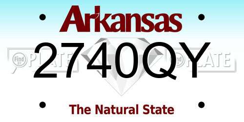2740QY Arkansas License Plate