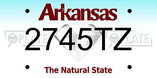 2745TZ Arkansas License Plate