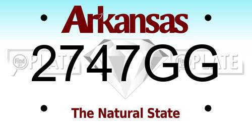 2747GG Arkansas License Plate