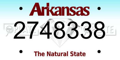 2748338 Arkansas License Plate