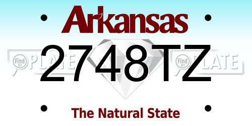 2748TZ Arkansas License Plate