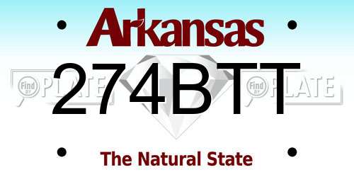 274BTT Arkansas License Plate