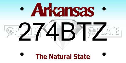 274BTZ Arkansas License Plate