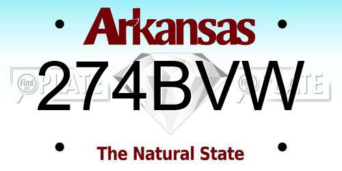 274BVW Arkansas License Plate