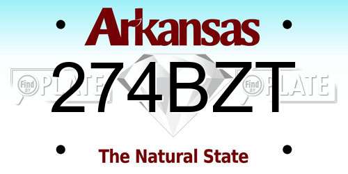 274BZT Arkansas License Plate