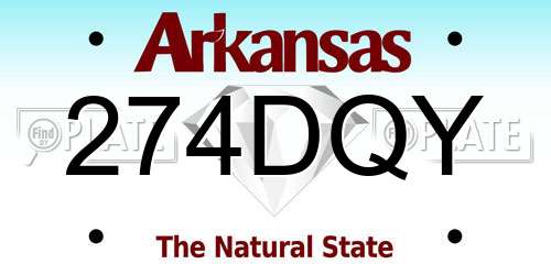 274DQY Arkansas License Plate