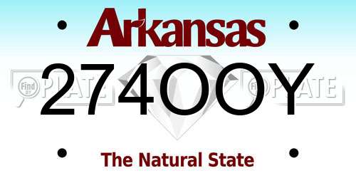 274OOY Arkansas License Plate