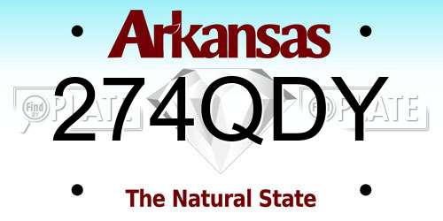 274QDY Arkansas License Plate