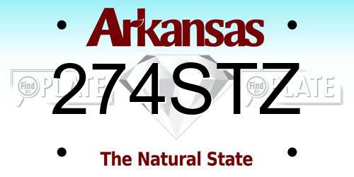 274STZ Arkansas License Plate