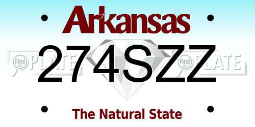 274SZZ Arkansas License Plate