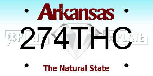 274THC Arkansas License Plate