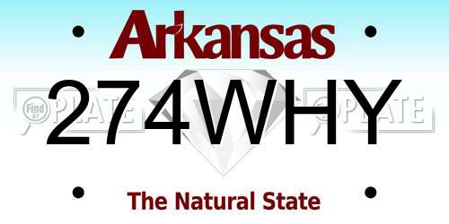 274WHY Arkansas License Plate