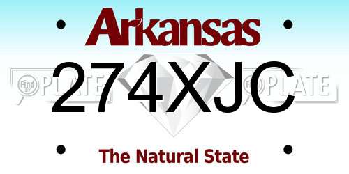 274XJC Arkansas License Plate