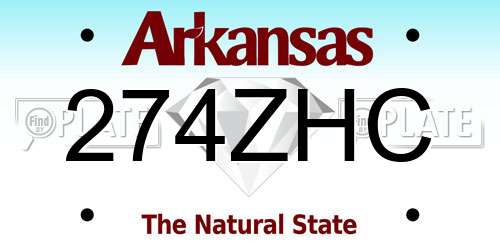 274ZHC Arkansas License Plate