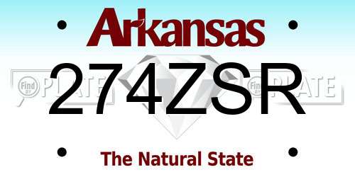 274ZSR Arkansas License Plate