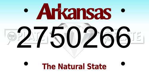 2750266 Arkansas License Plate