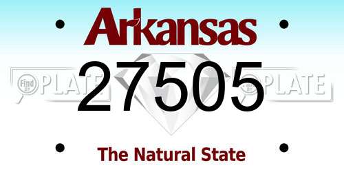 27505 Arkansas License Plate