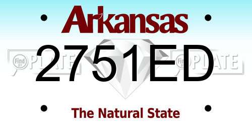 2751ED Arkansas License Plate