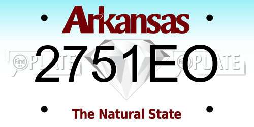 2751EO Arkansas License Plate