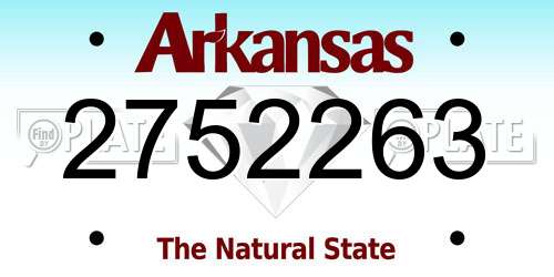 2752263 Arkansas License Plate