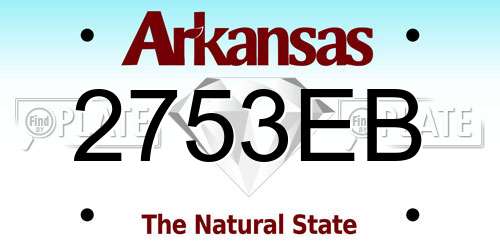 2753EB Arkansas License Plate