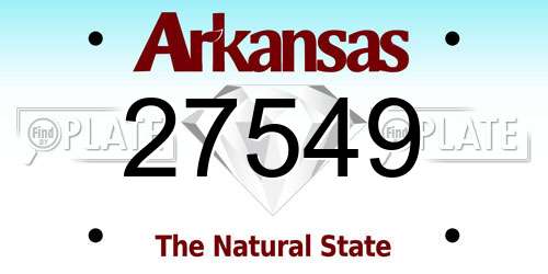27549 Arkansas License Plate
