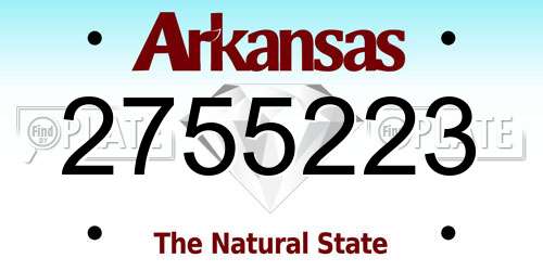 2755223 Arkansas License Plate