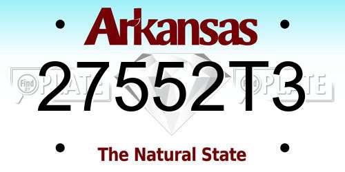 27552T3 Arkansas License Plate