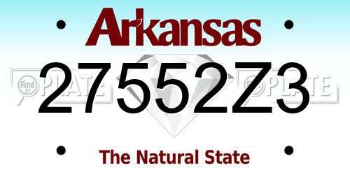 27552Z3 Arkansas License Plate
