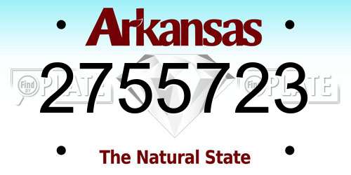2755723 Arkansas License Plate
