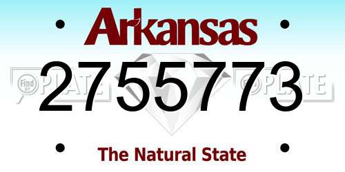 2755773 Arkansas License Plate