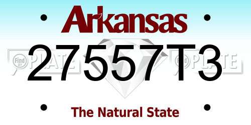 27557T3 Arkansas License Plate