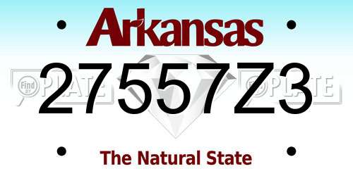 27557Z3 Arkansas License Plate