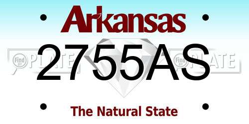 2755AS Arkansas License Plate