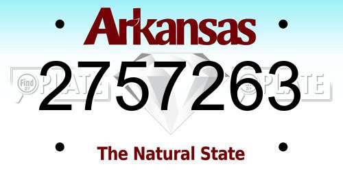 2757263 Arkansas License Plate