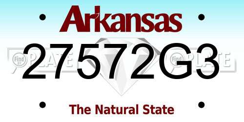 27572G3 Arkansas License Plate
